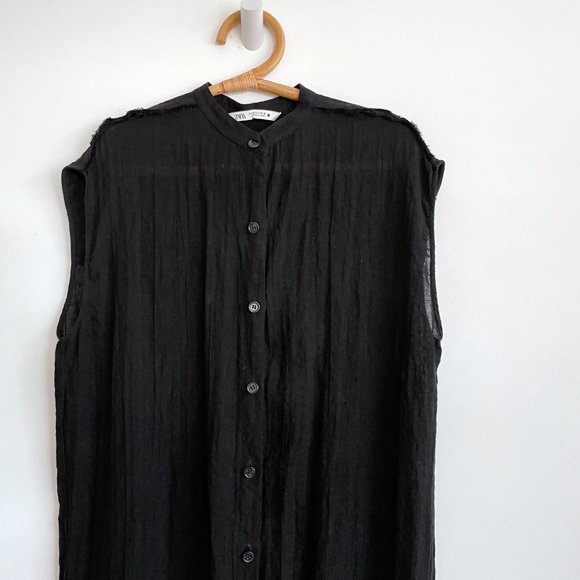 COPY - Zara black linen dress size Small - Picture 3 of 7